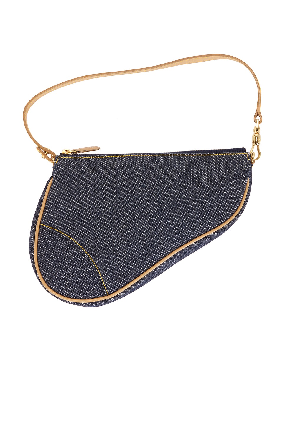 FWRD Renew Dior Denim Pochette Saddle Bag in Blue