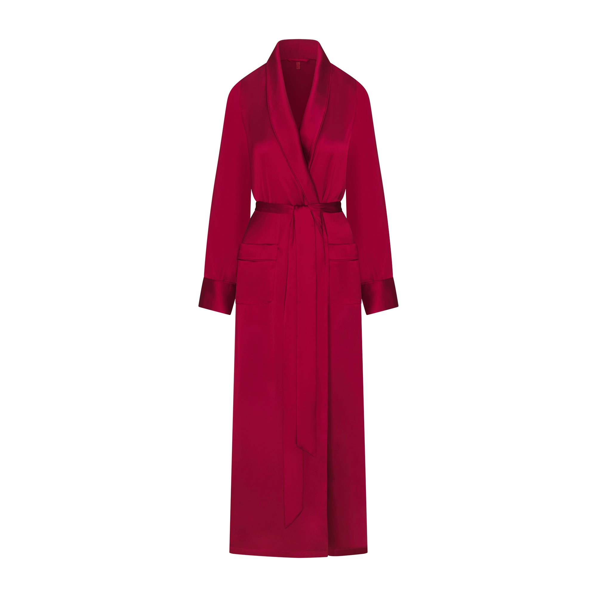 WOVEN SHINE LONG ROBE | BRICK