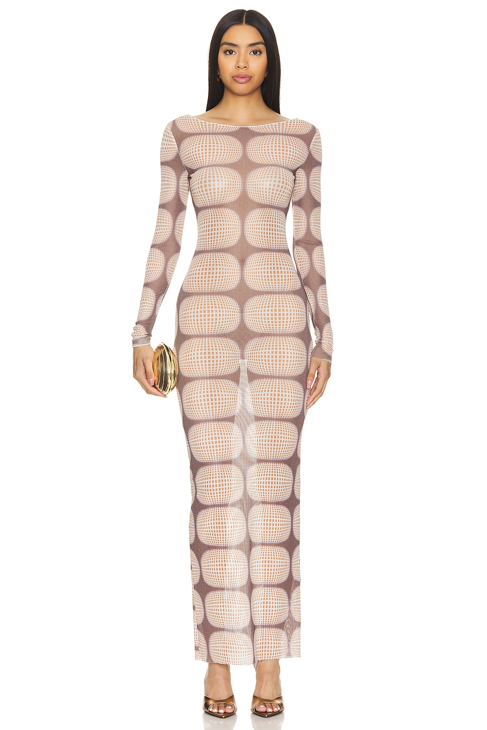 superdown Amaya Maxi Dress in Brown Multi