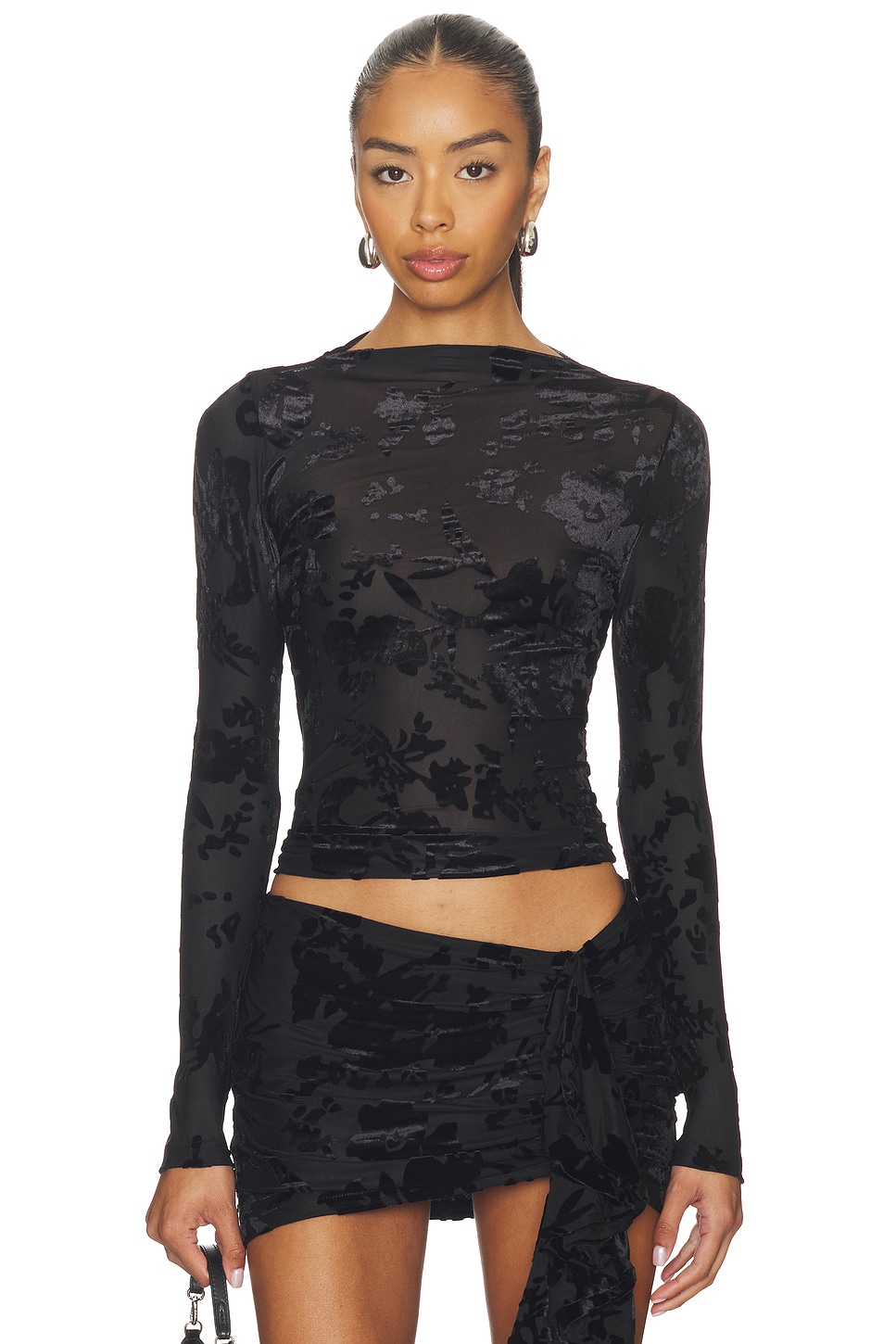 SNDYS Lenora Top in Black Burnout