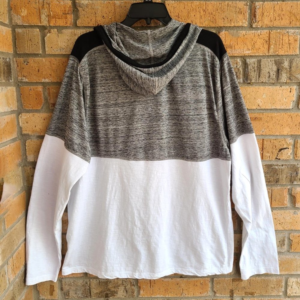 Truth Substance Men's Size XL Hoodie T-shirt Long Sleeves Gray White - Image 7