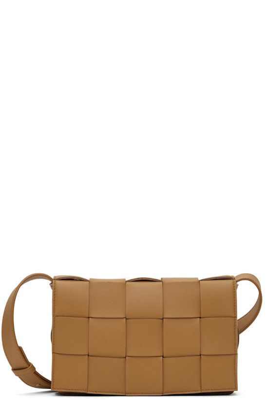 Tan Small Intreccio Cassette Bag