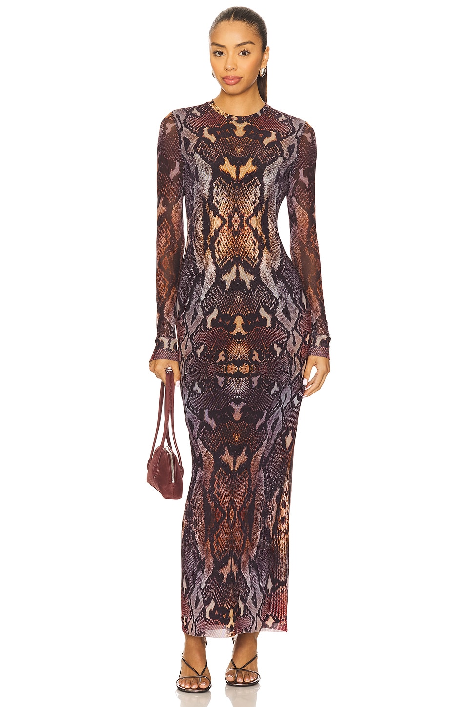 AFRM Didi Maxi Dress in Umber Snake