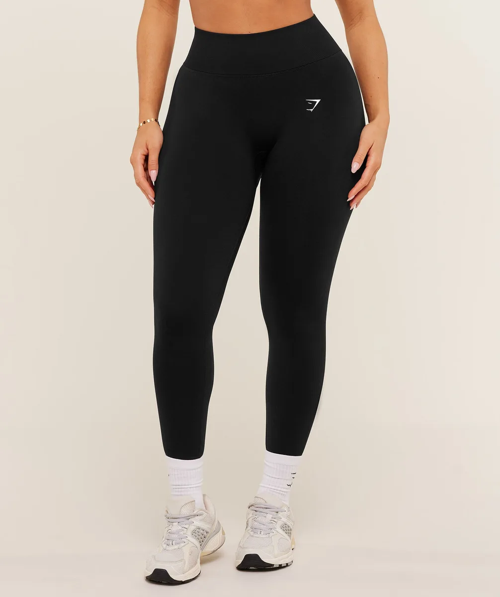 Gymshark Lift Seamless High-Rise Leggings - Black/Black Marl
