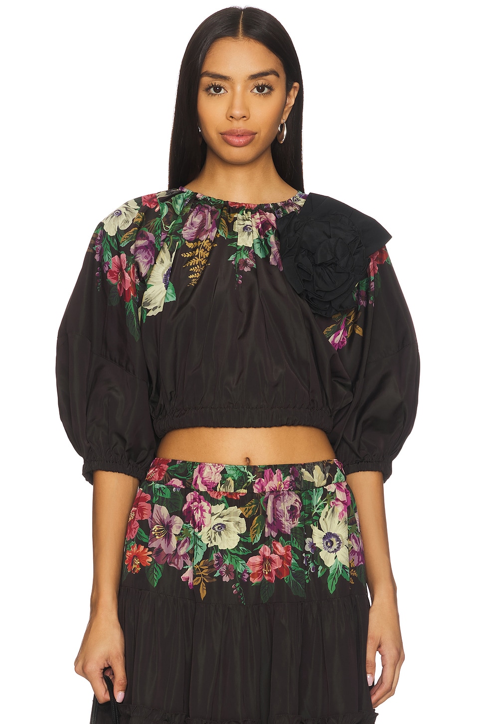 Sea Viktoria Print Bubble Cropped Top in Multi