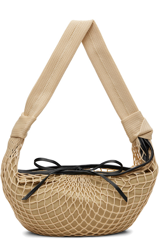Beige Croissant Filt Bag