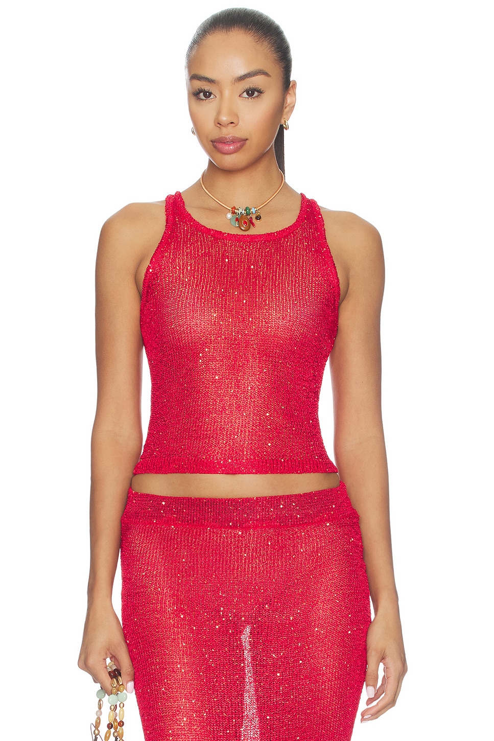 superdown Miranda Knit Top in Fire Red