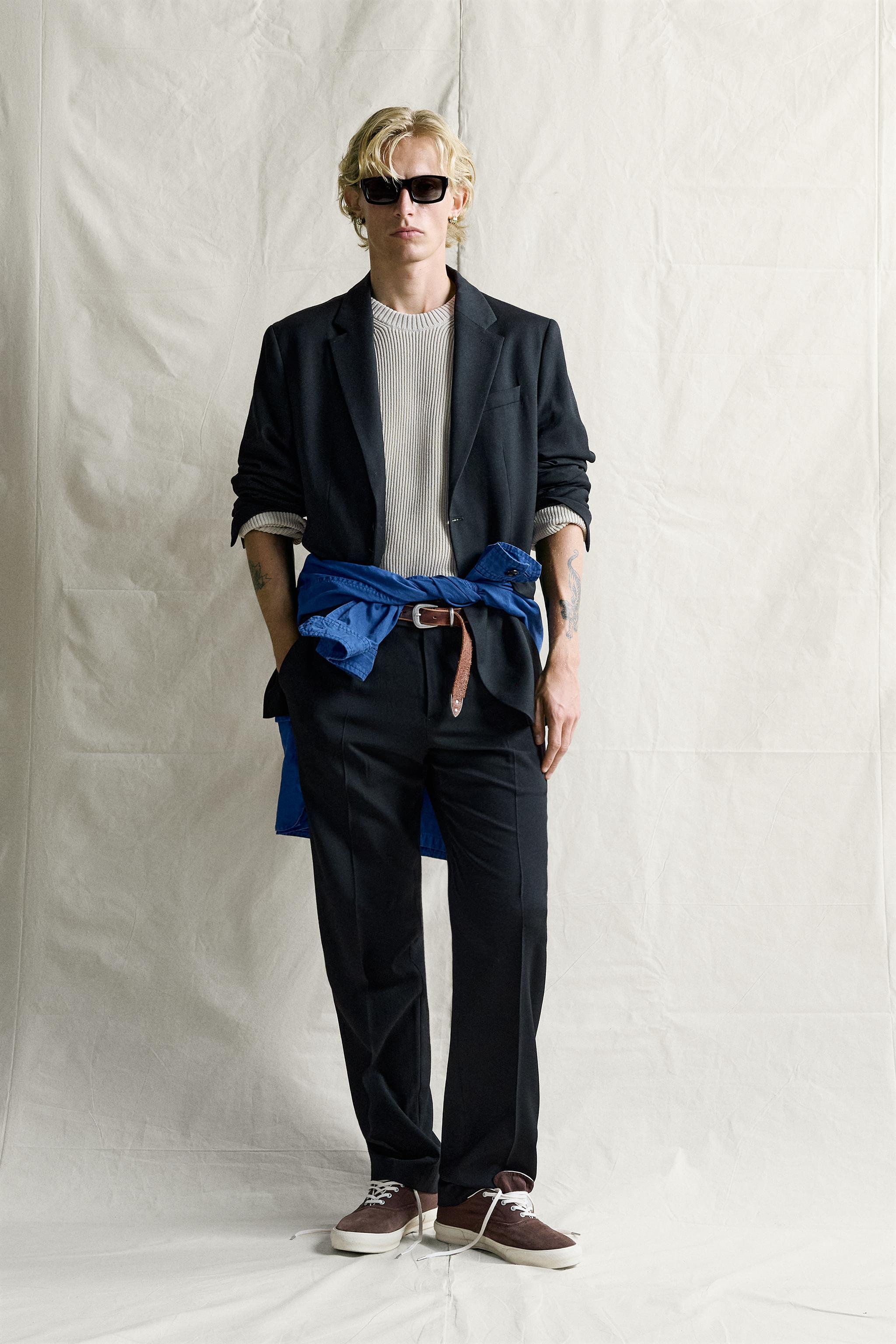 100% WOOL REGULAR FIT SUIT TROUSERS