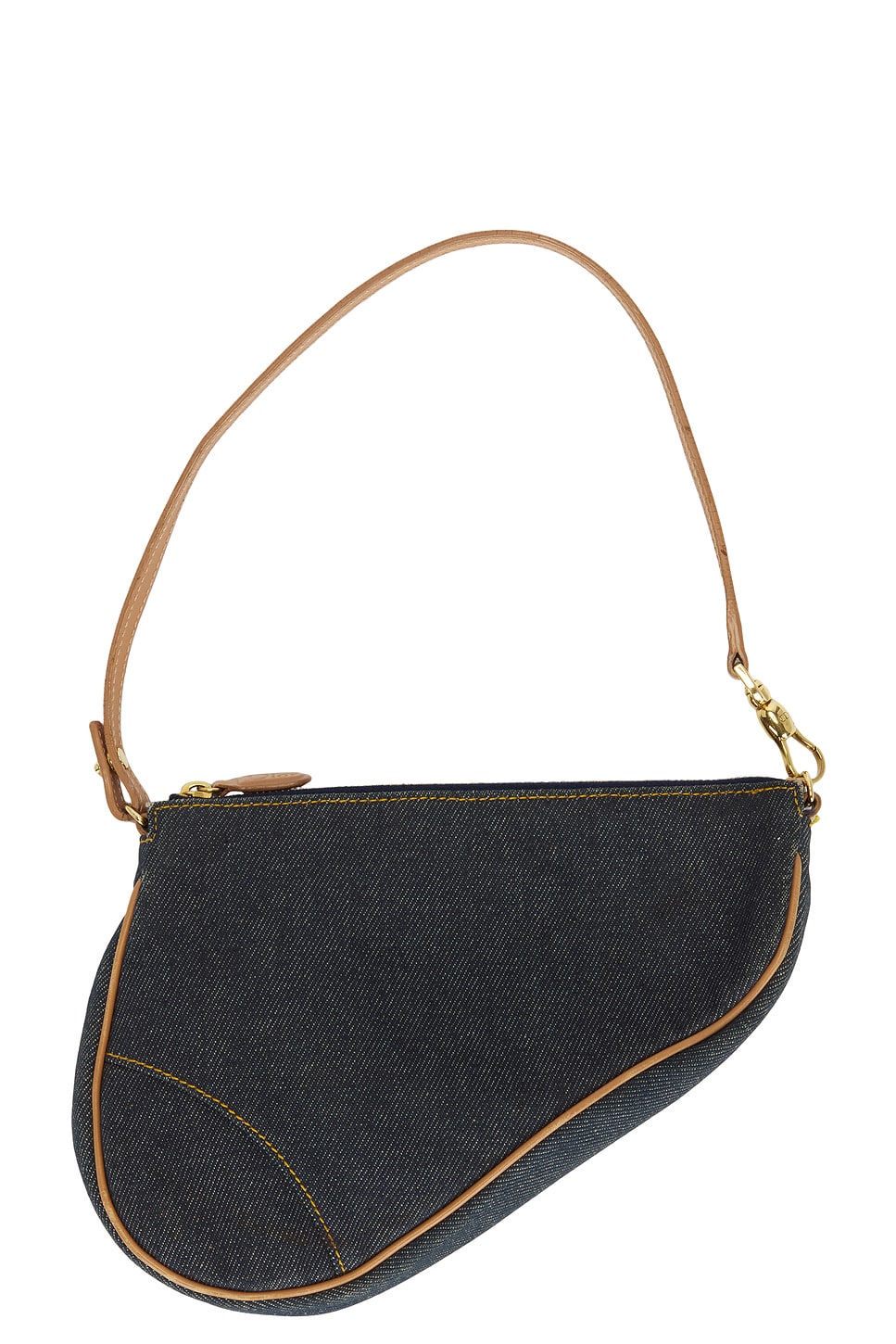 FWRD Renew Dior Denim Pochette Saddle Bag in Blue