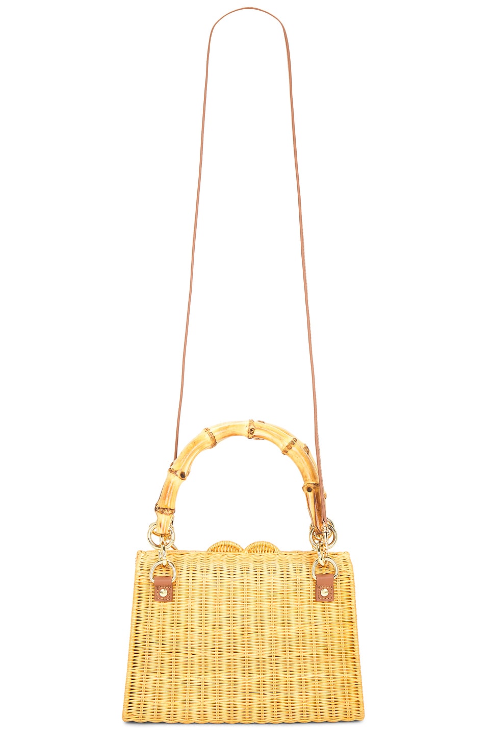 Serpui VALENTINA WICKER 顶部提手包 in Light Honey