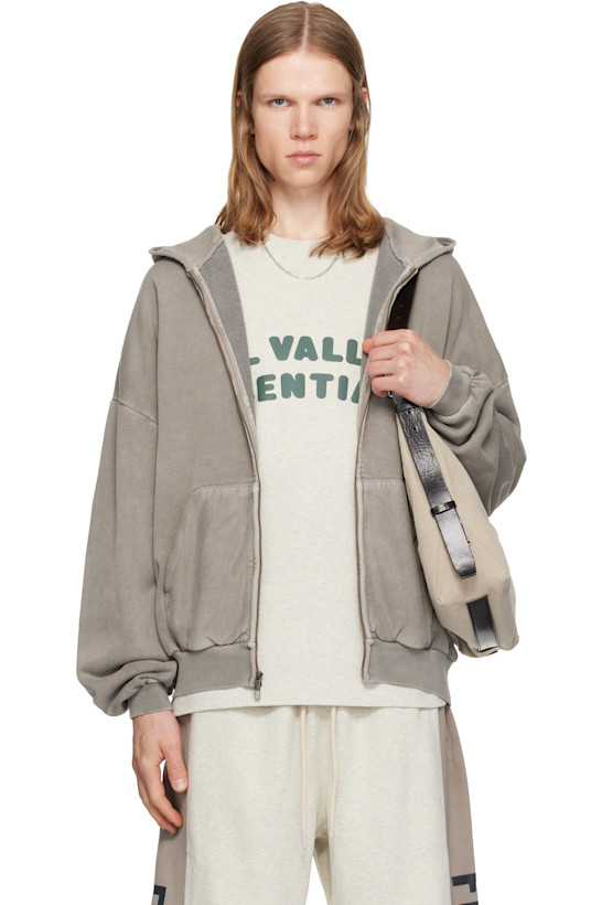 Gray 90's Zip-Up Hoodie