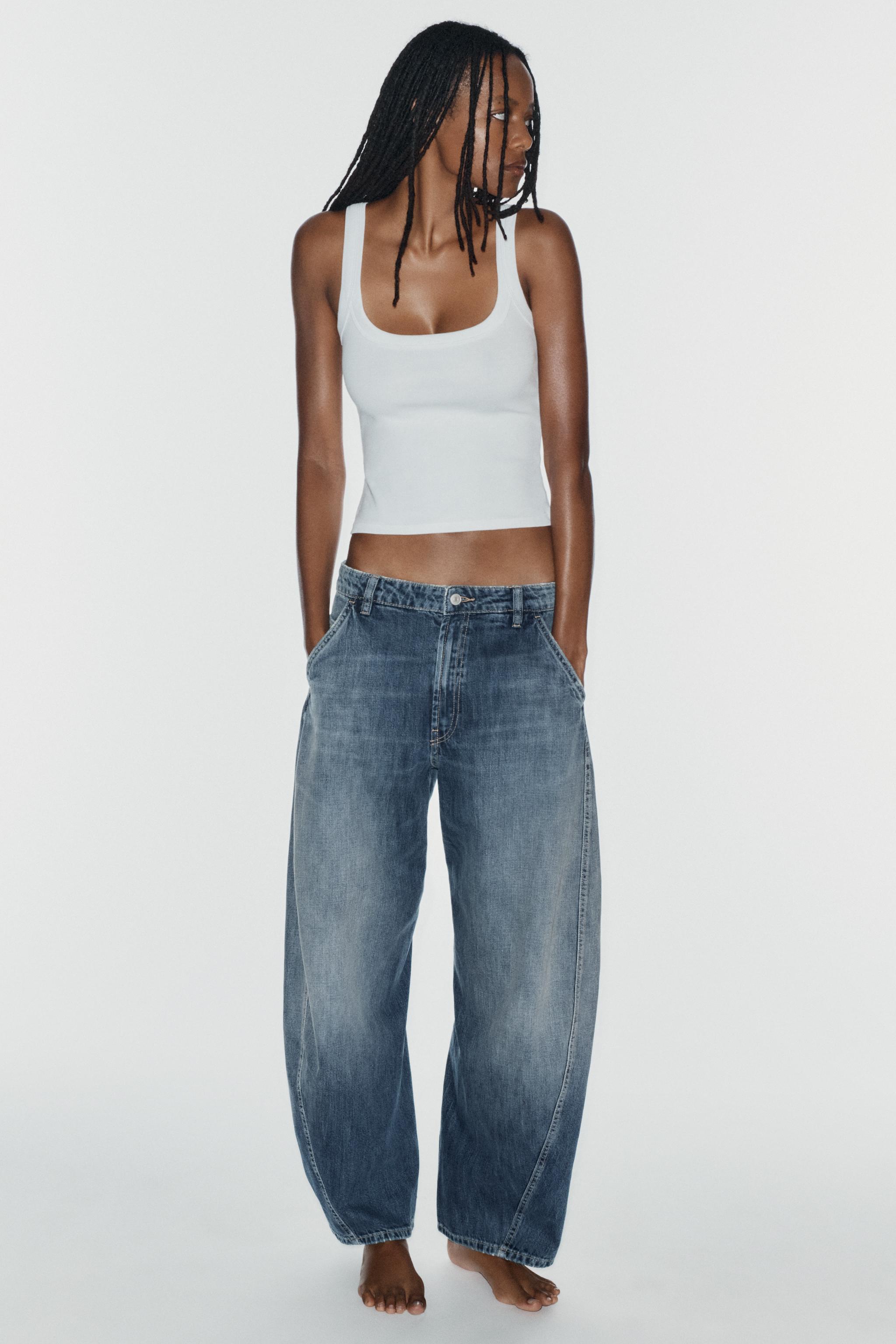 TRF MID-RISE BARREL CHINO JEANS