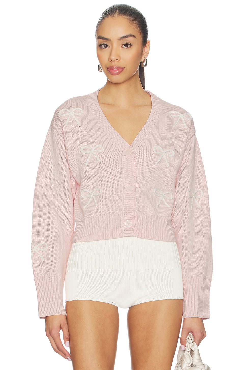 LoveShackFancy Francette Cardigan Top in Petal Meringue