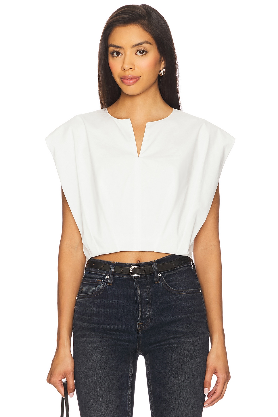 SIMKHAI Wrenli Pleated Top in White