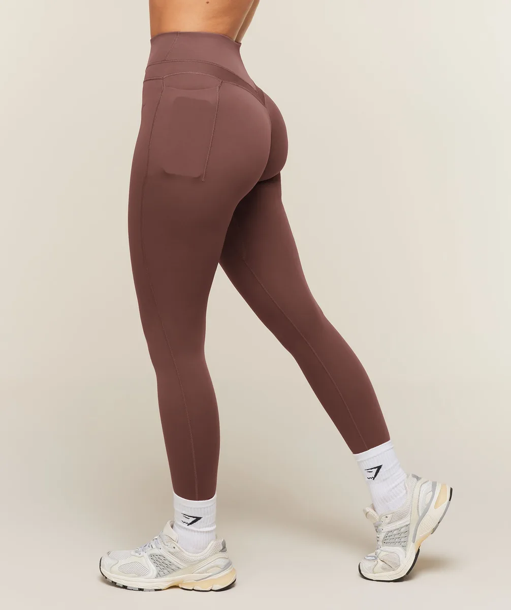 Gymshark Whitney High-Rise Pocket Leggings - Espresso Brown