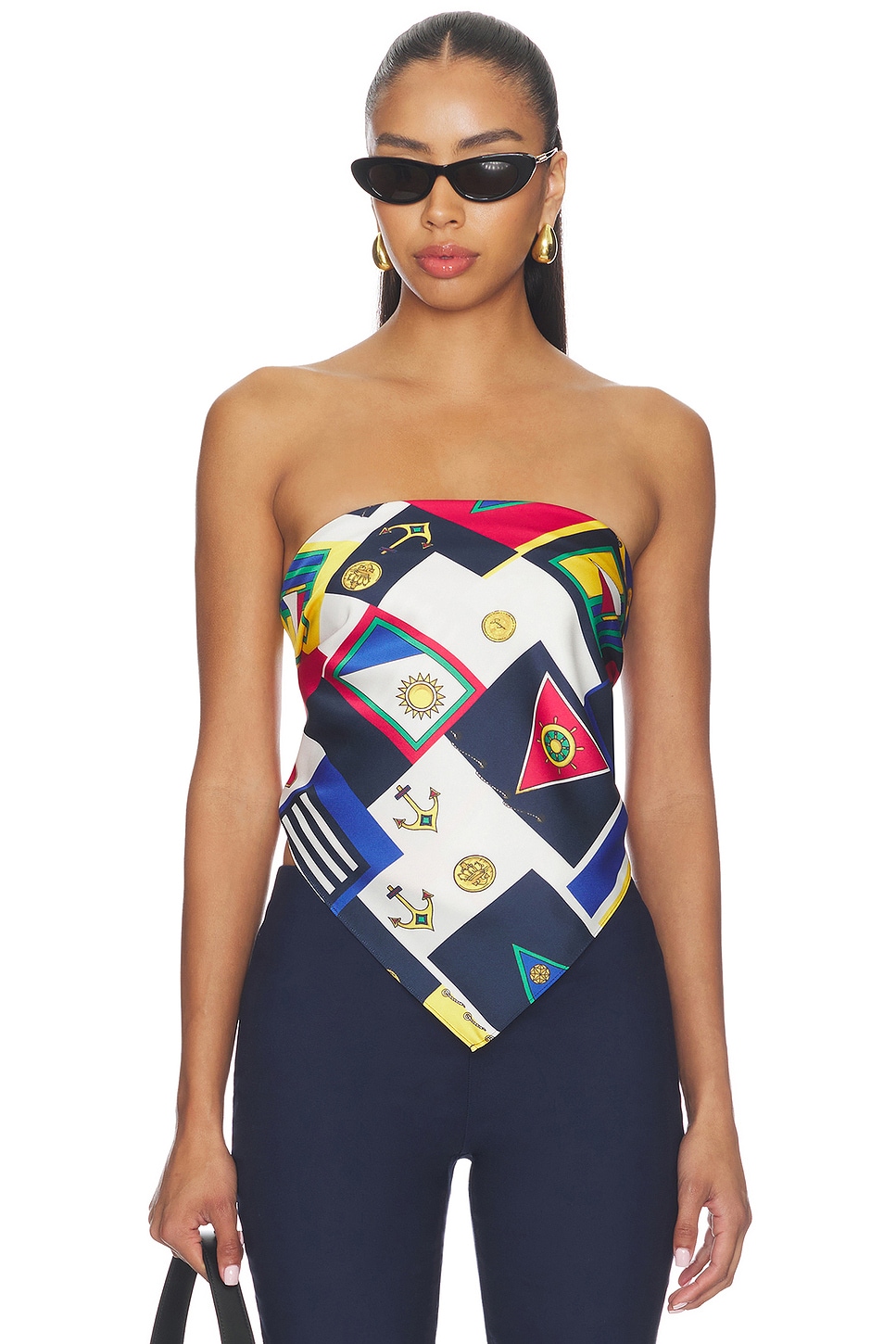 SEROYA Hark Satin Top in Regatta