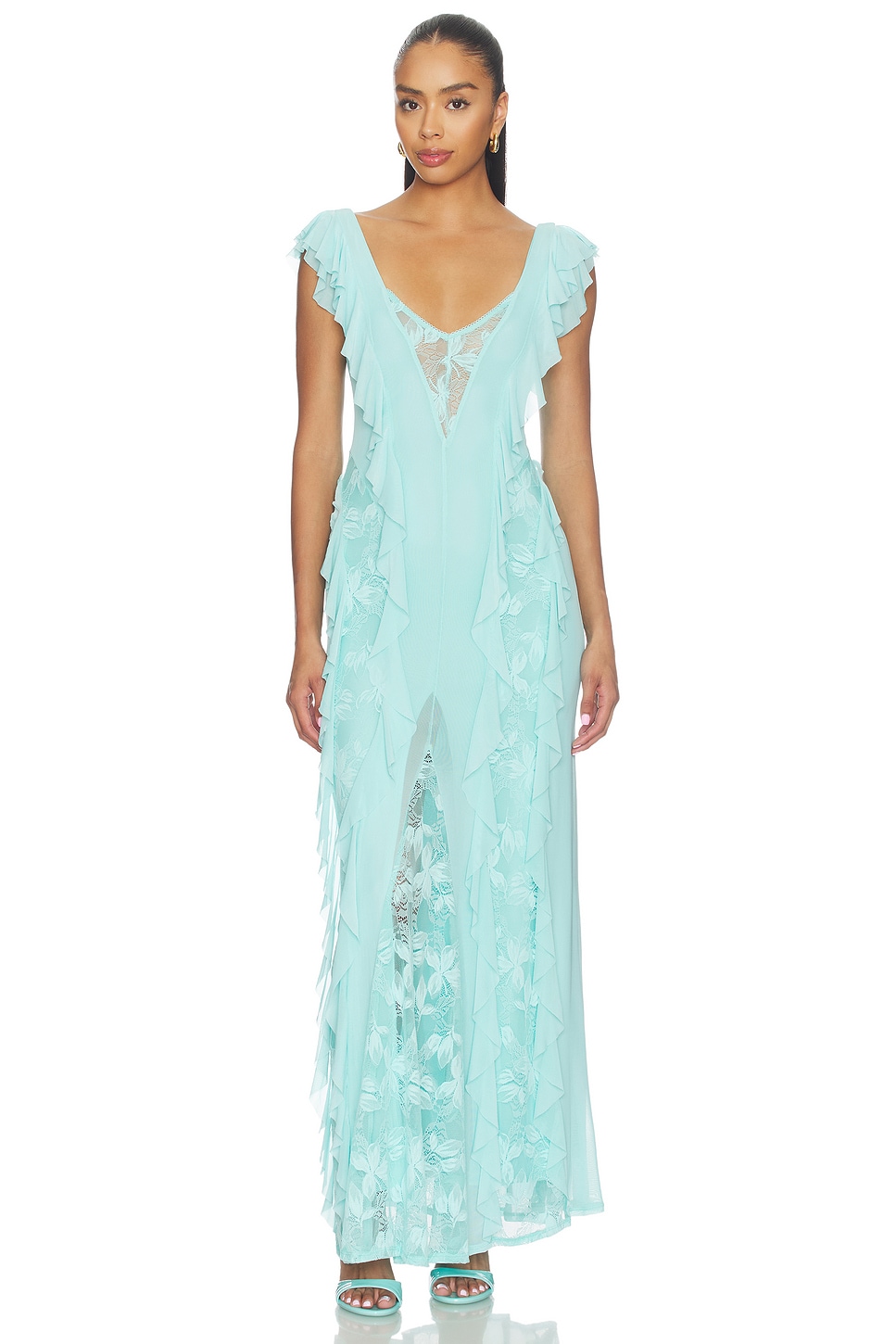 AFRM Trista Dress in Soft Turquoise