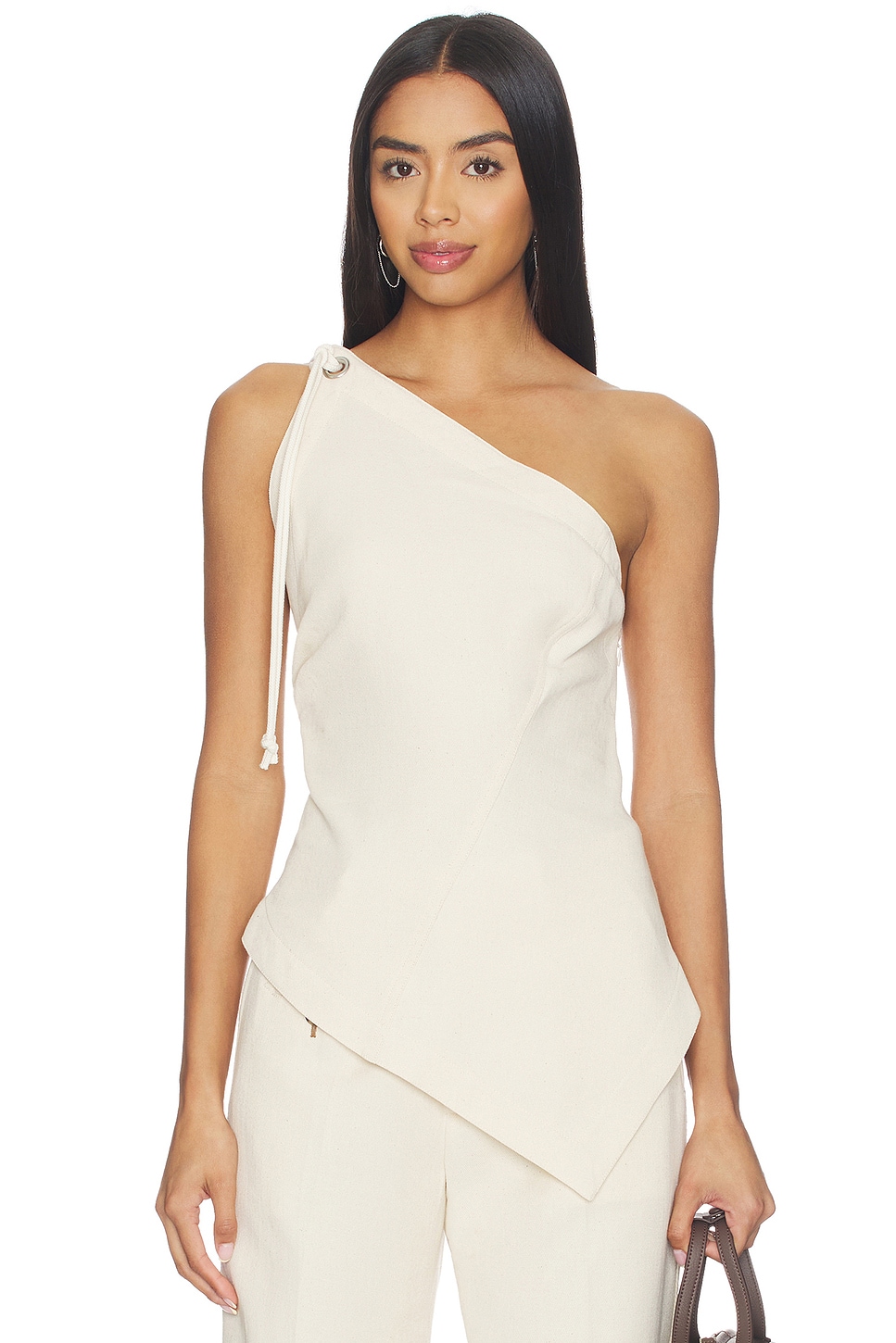 Helmut Lang Asymmetrical Sailor Top in Muslin