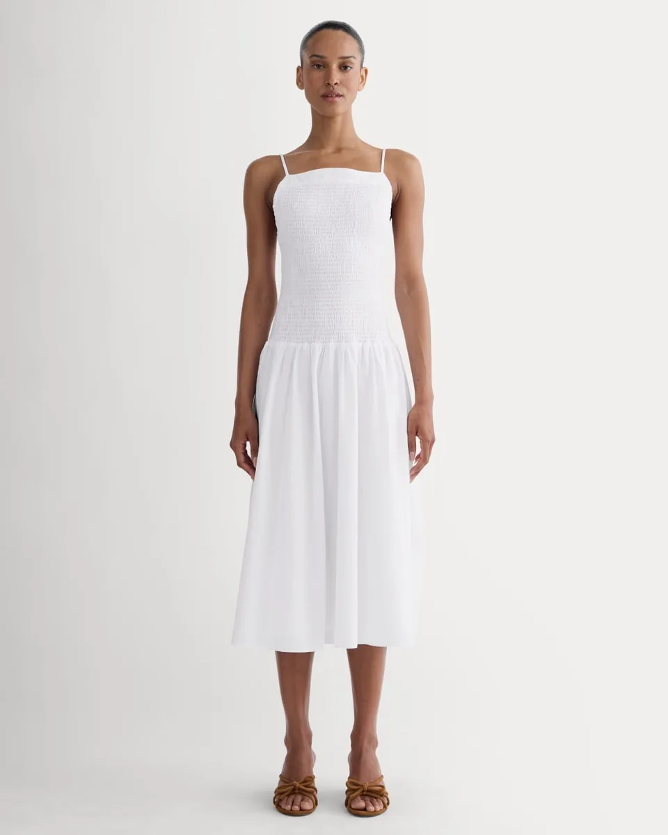 The Gauze Open-Back Dress | White