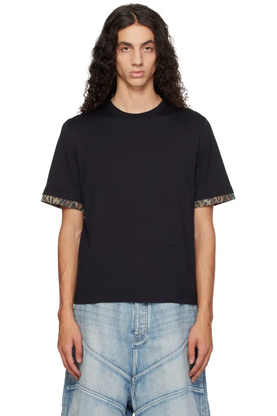 Black Leopard Detail T-shirt