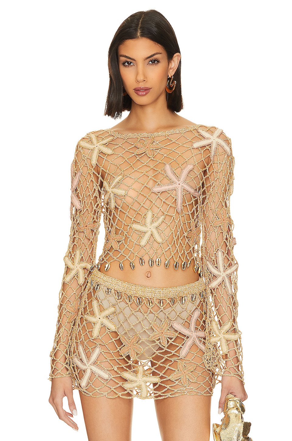 retrofete Pasha Top in Almond Lurex