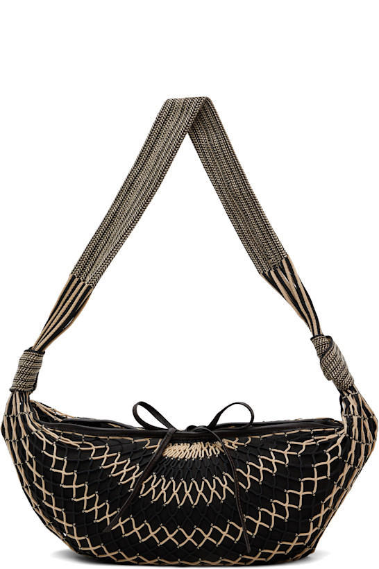 Black & Beige Croissant Filt Bag