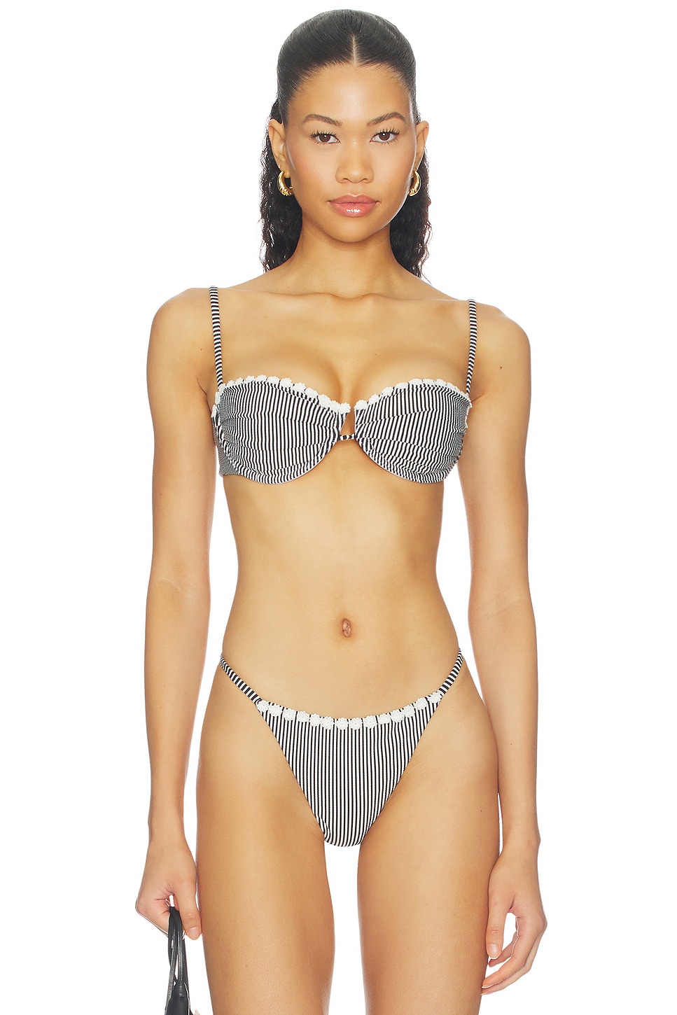 Tularosa Charmaine Top in black & white stripe