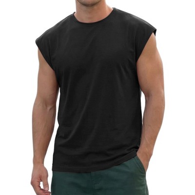 INSPIRE CHIC Men's Workout Loose Fit Gym Summer Sleeveless Tank Top T-Shirts