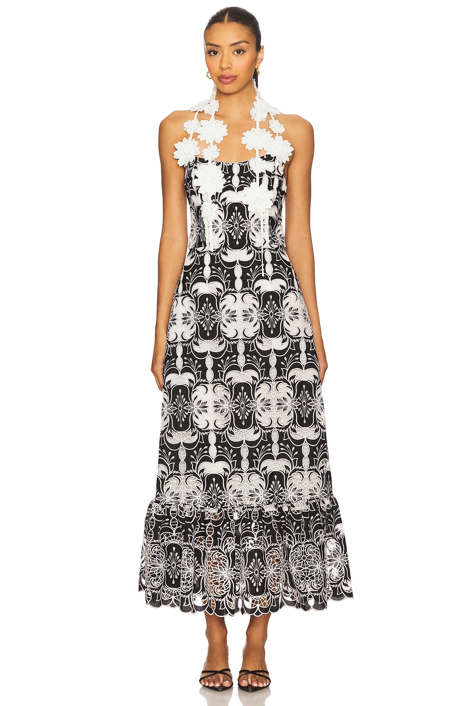 ELLIATT Jolie Midi Dress in Black & White