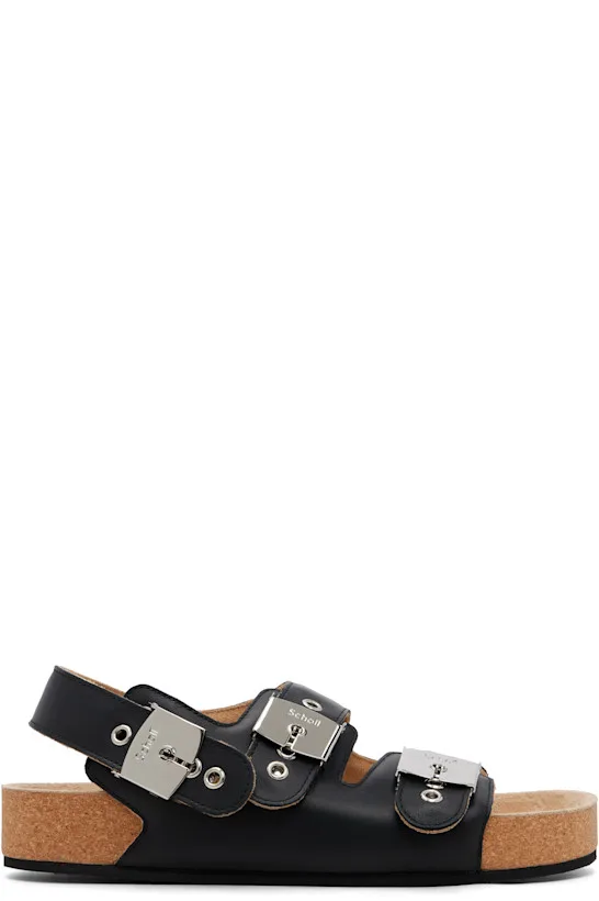 Black Scholl Edition Leather Sandals