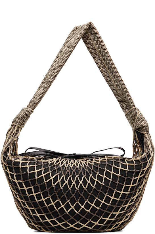 Beige & Brown Fortune Croissant Filt Bag