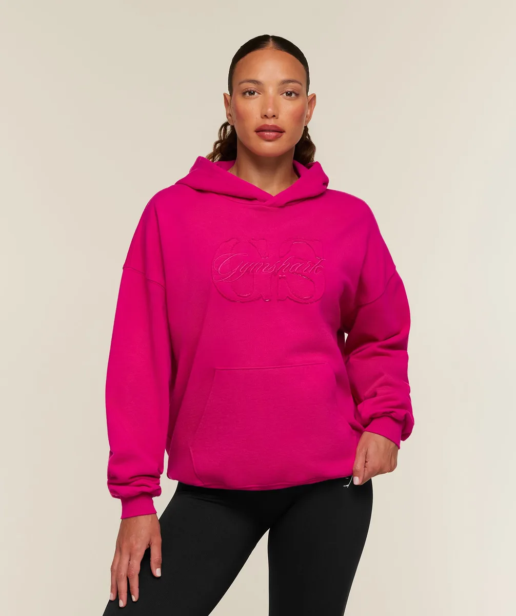 Gymshark Appliqué Hoodie - Performance Pink/Wash