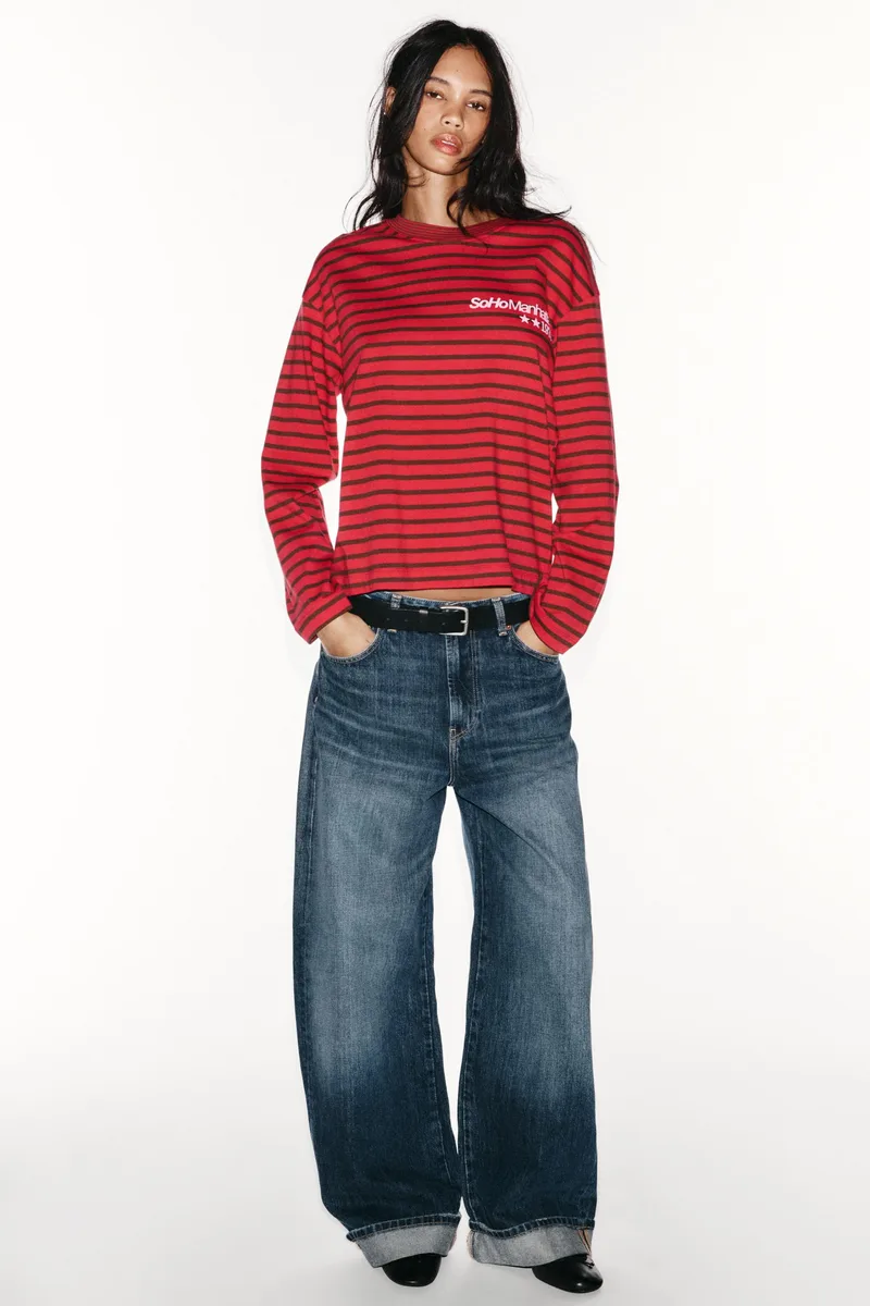STRIPED TEXT T-SHIRT