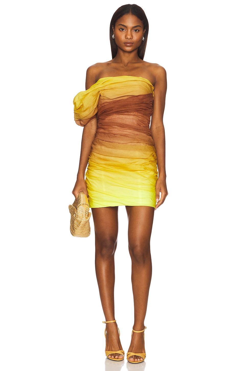 A.L.C. Kyler Dress in Chestnut & Yellow
