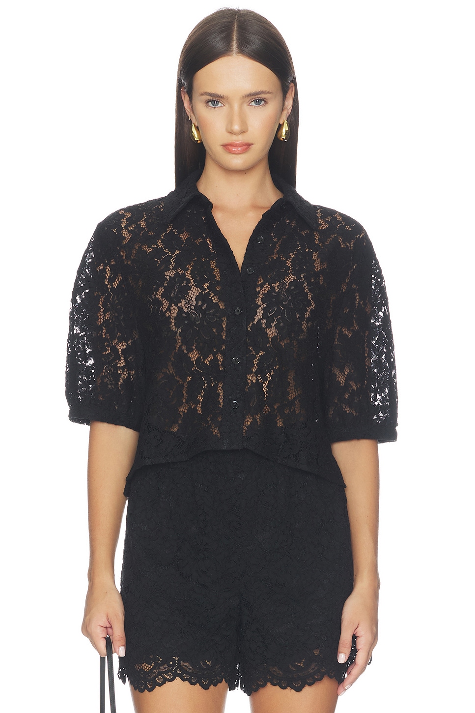 ANINE BING Shayna Top in Black Lace