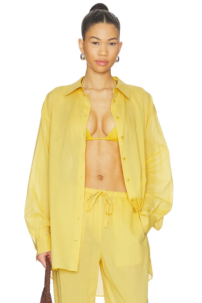 Eterne Cotton Lucien Top in Saffron