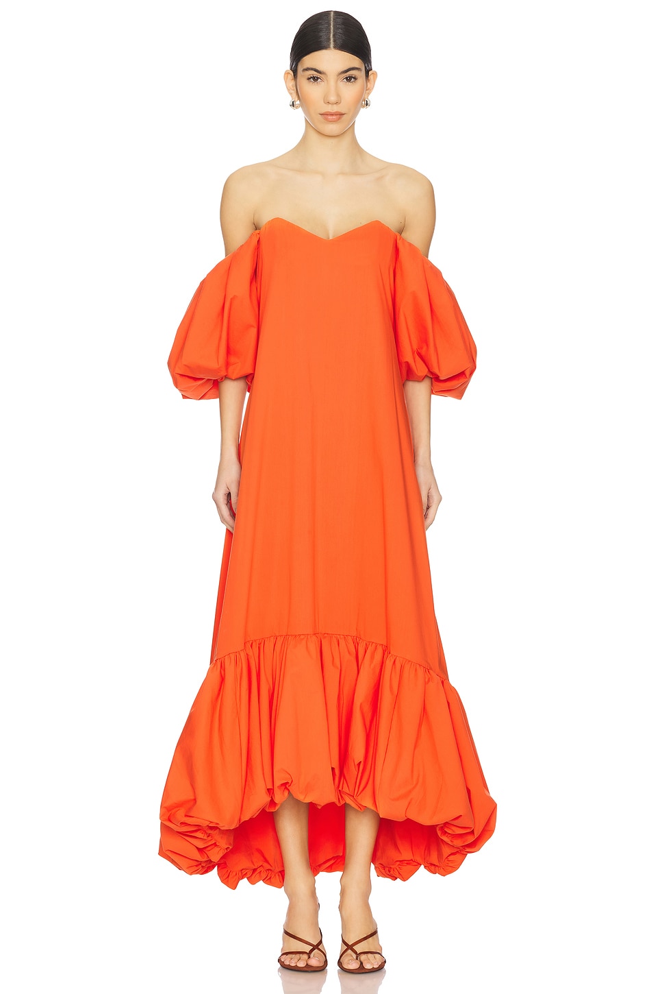 CAROLINE CONSTAS VESTIDO MIDI LUCIA in Flame