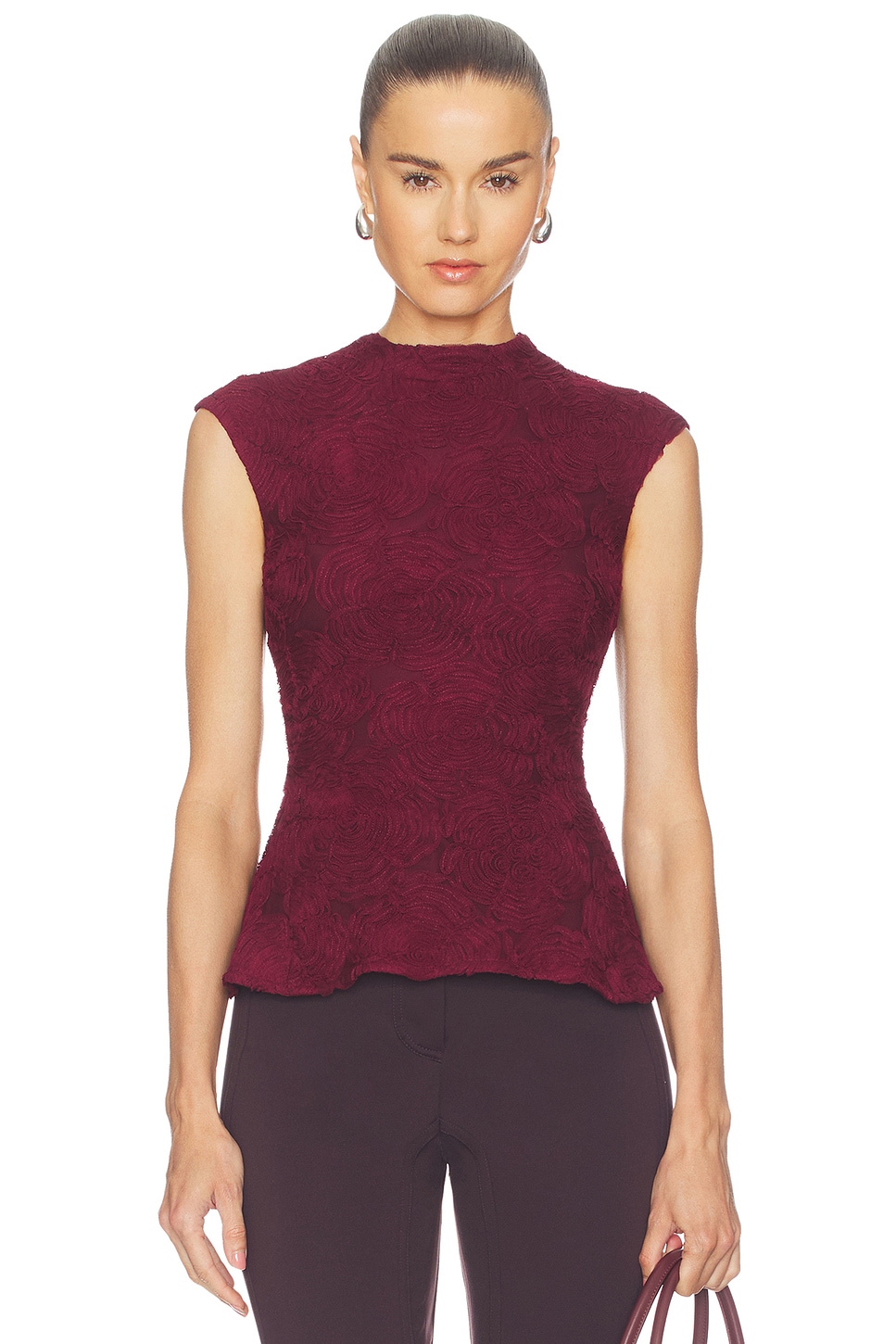 ROTATE Flower Mesh Top in Decadent Chocolate