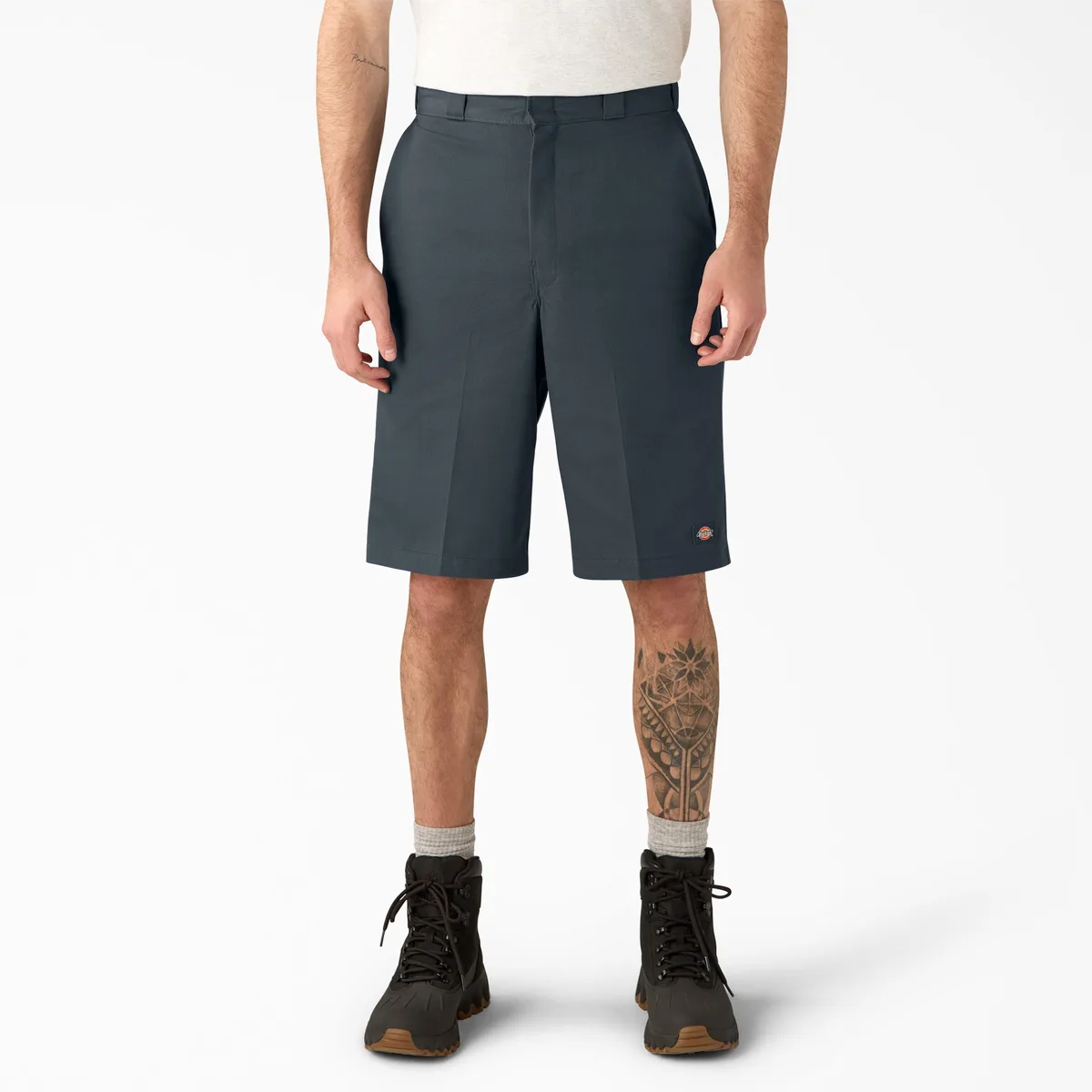 Loose Fit Flat Front Work Shorts, 13"