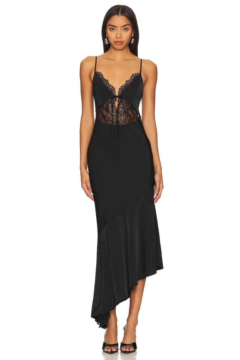 NBD Brigitta Midi Dress in Black