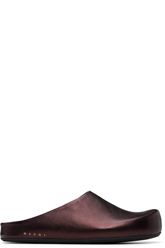Brown Fussbett Sabot Slip-On Loafers