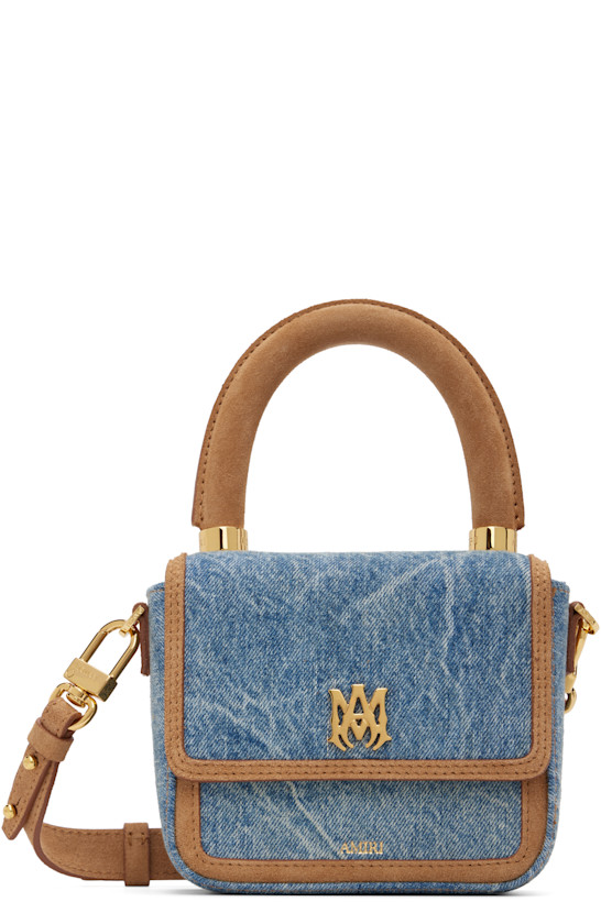 Blue Denim Suede Micro MA Bag