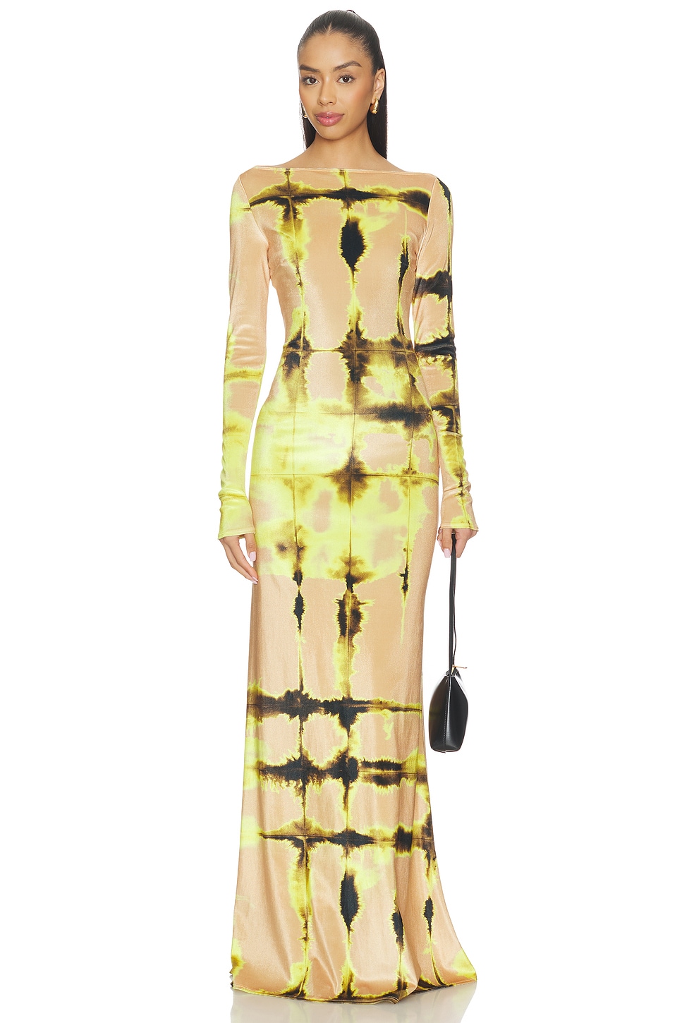 LaPointe BOATNECK GOWN 长裙 in Tie Dye