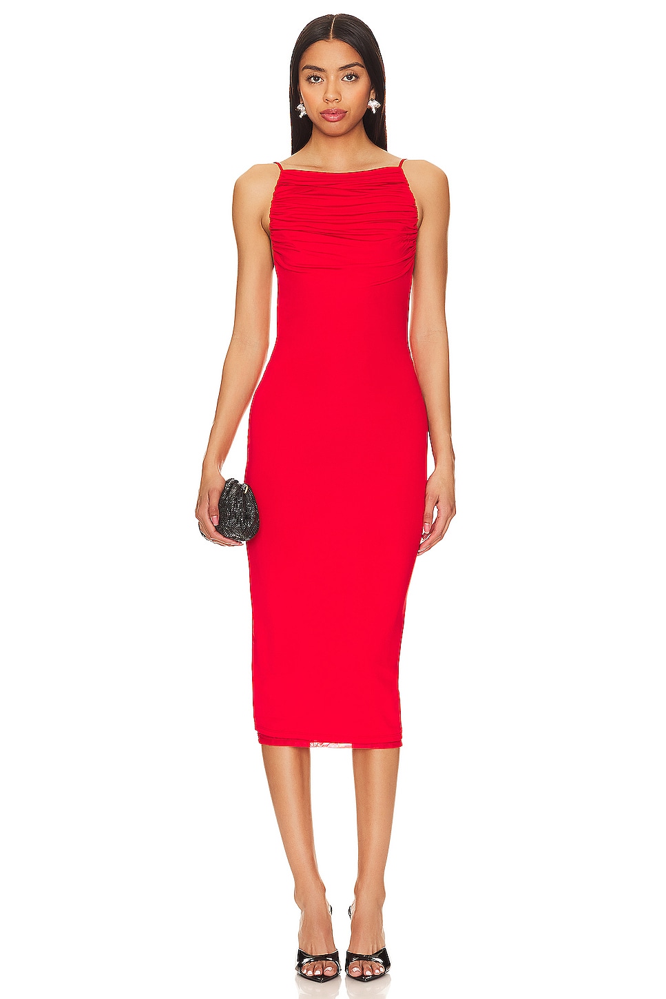 NBD Myra Midi Dress in Bright Red