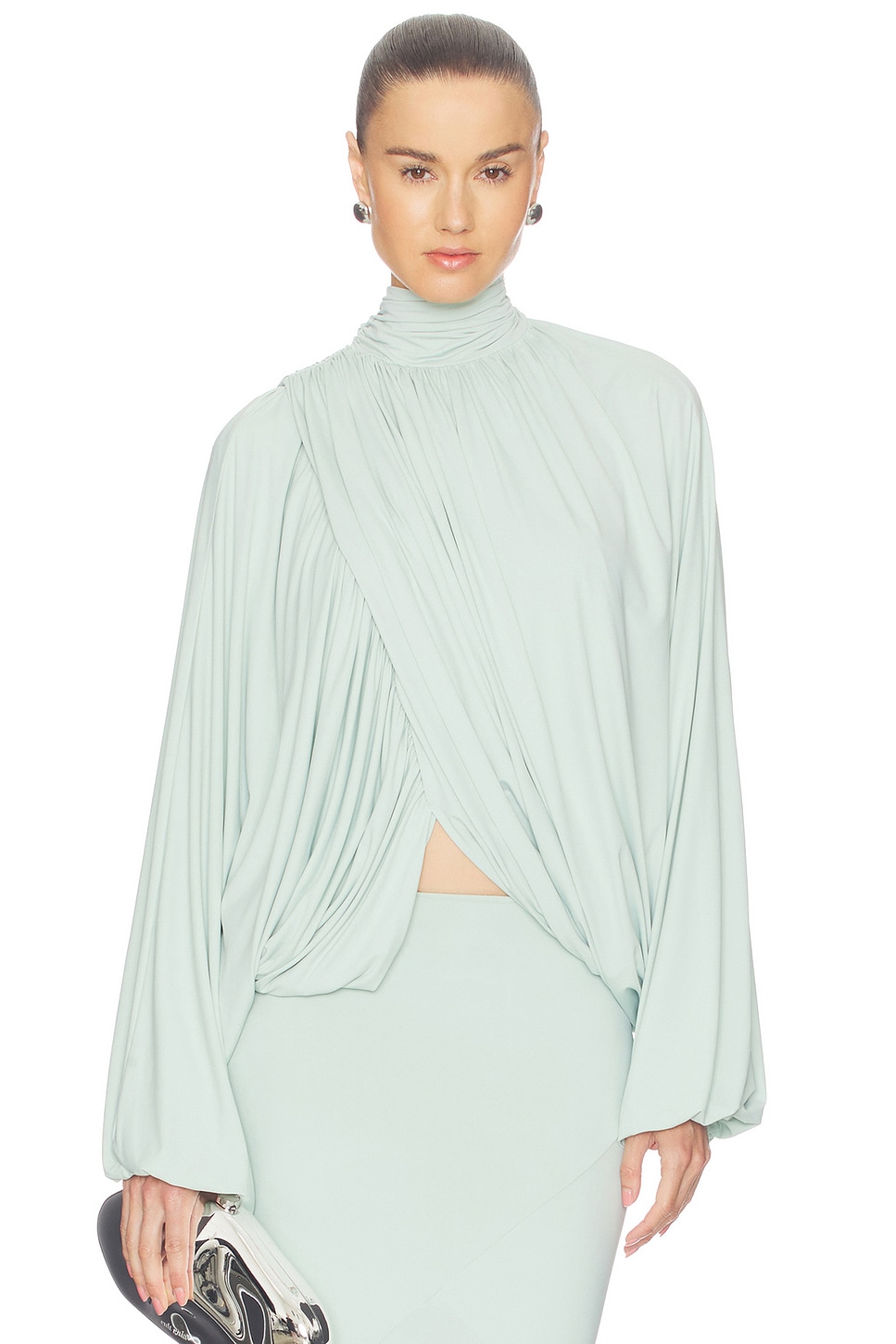 DE LA VALI MANGA LARGA FLORO in Ice Green