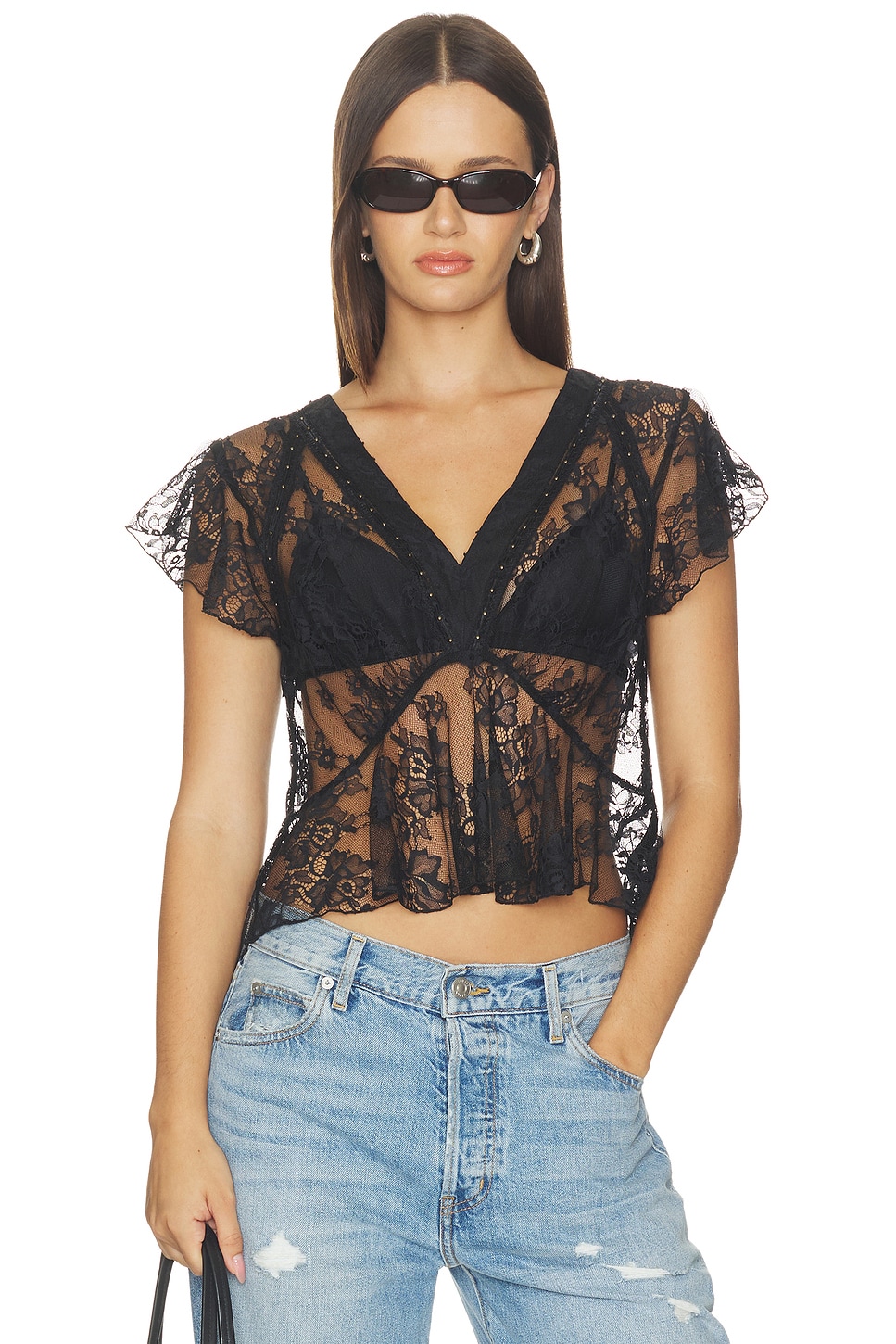 Steve Madden Leyla Top in Black Onyx