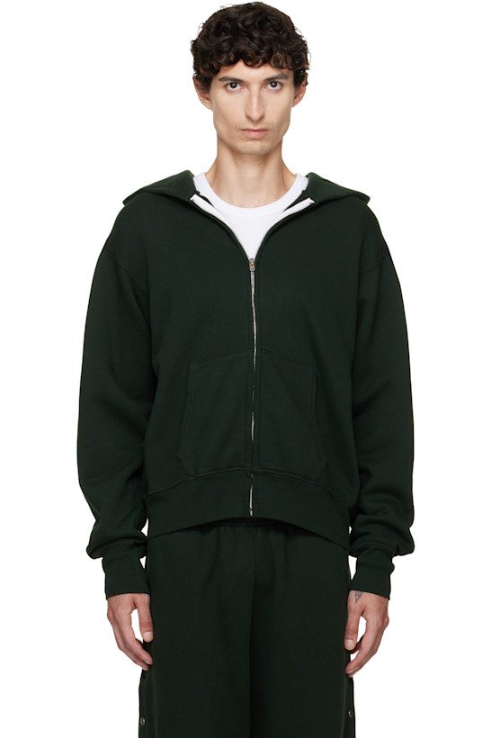 Green Heavyweight Zip Hoodie