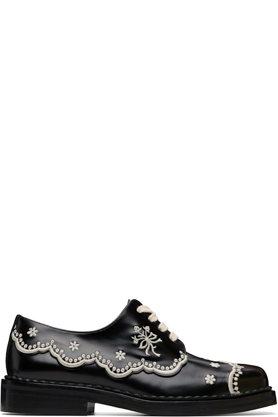 Black Floral Lace Brogue Derbys