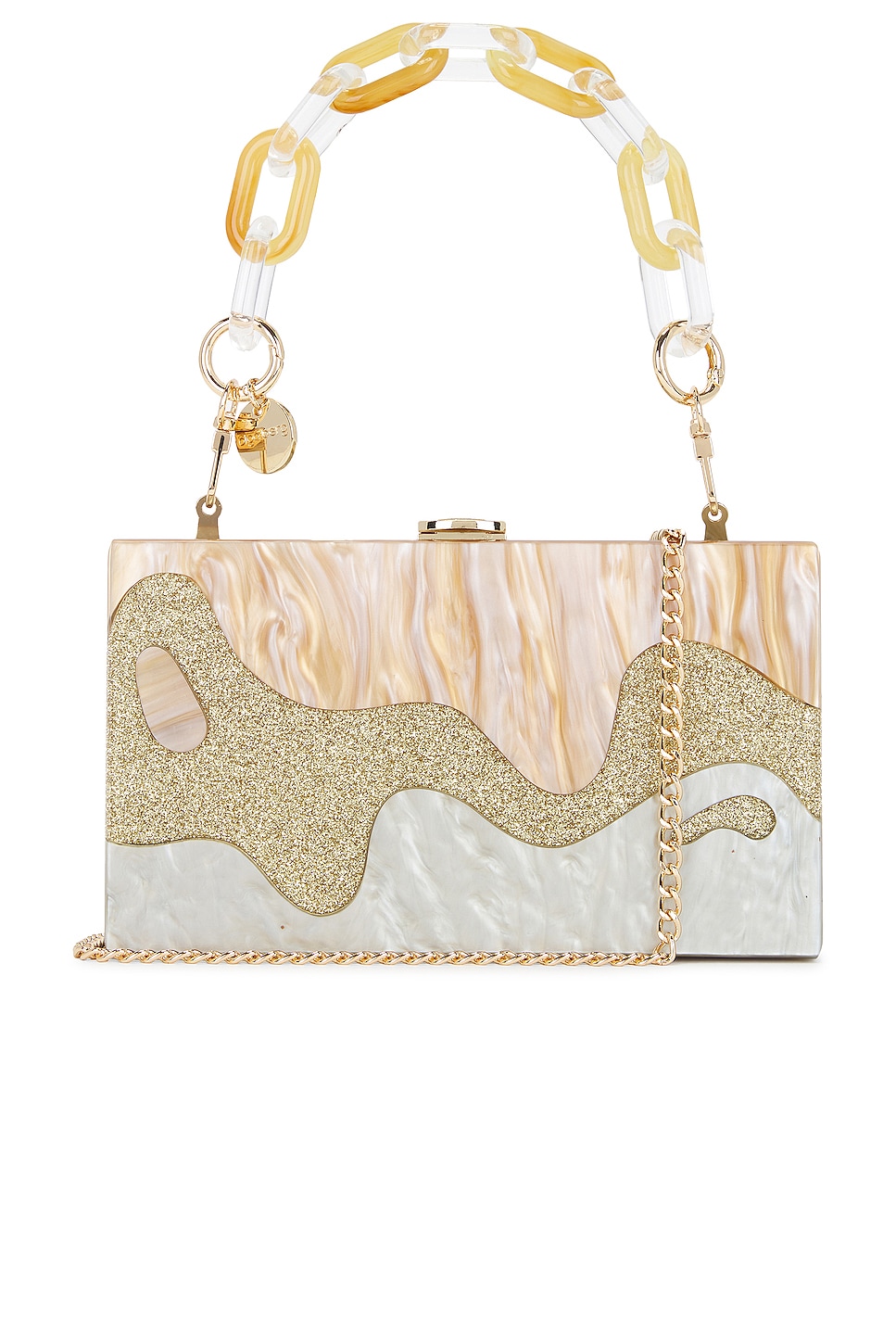 olga berg Erika Acrylic Wave Bag in Natural