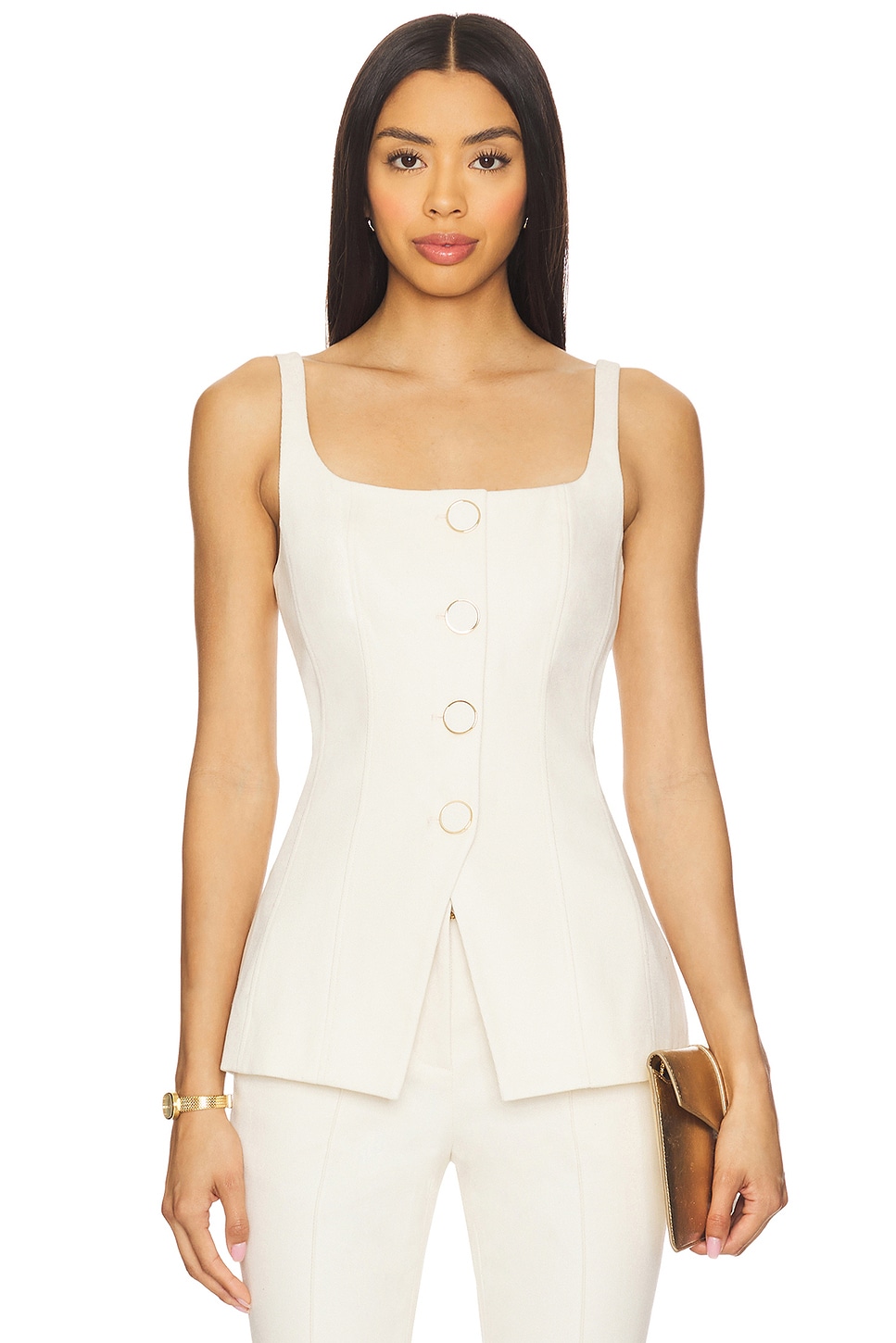 Veronica Beard Liana Top in Ecru